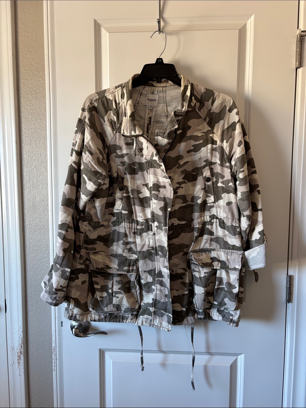 Kensie Lightweight Camo Utility Jacket - Neutral Camouflage